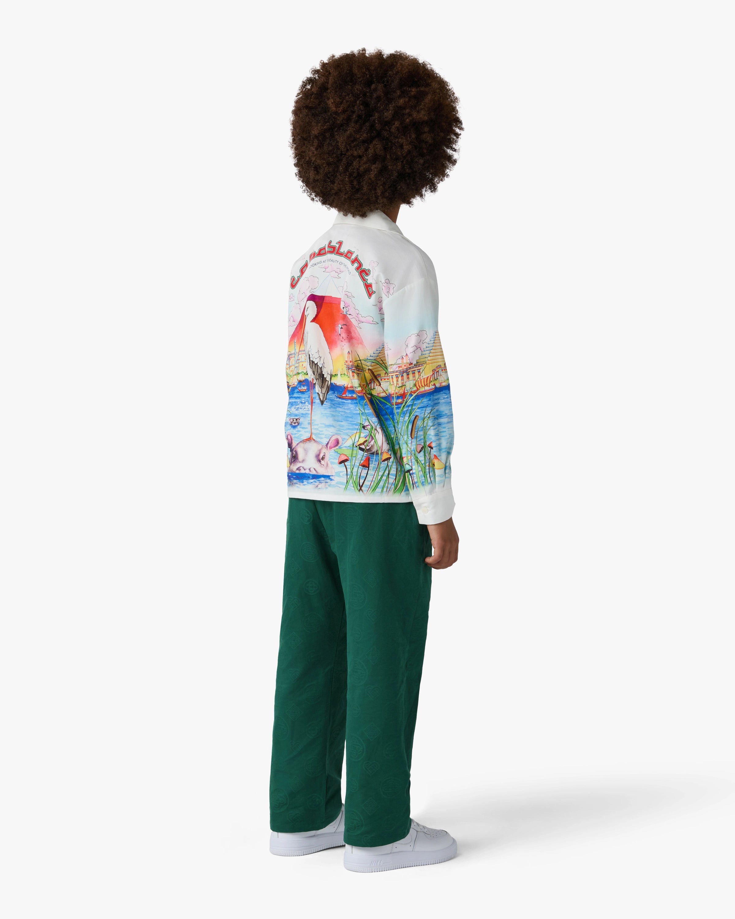 Children's Green Monogram Chino Trousers