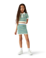 Children's Stripe Short Sleeve Crochet Top