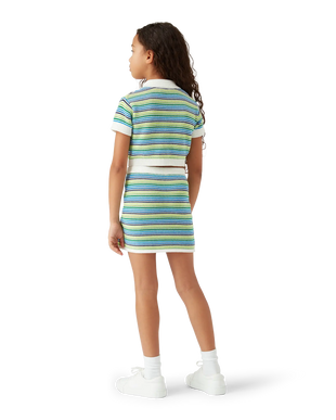 Children's Stripe Short Sleeve Crochet Top