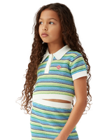 Children's Stripe Short Sleeve Crochet Top