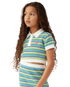 Children's Stripe Short Sleeve Crochet Top