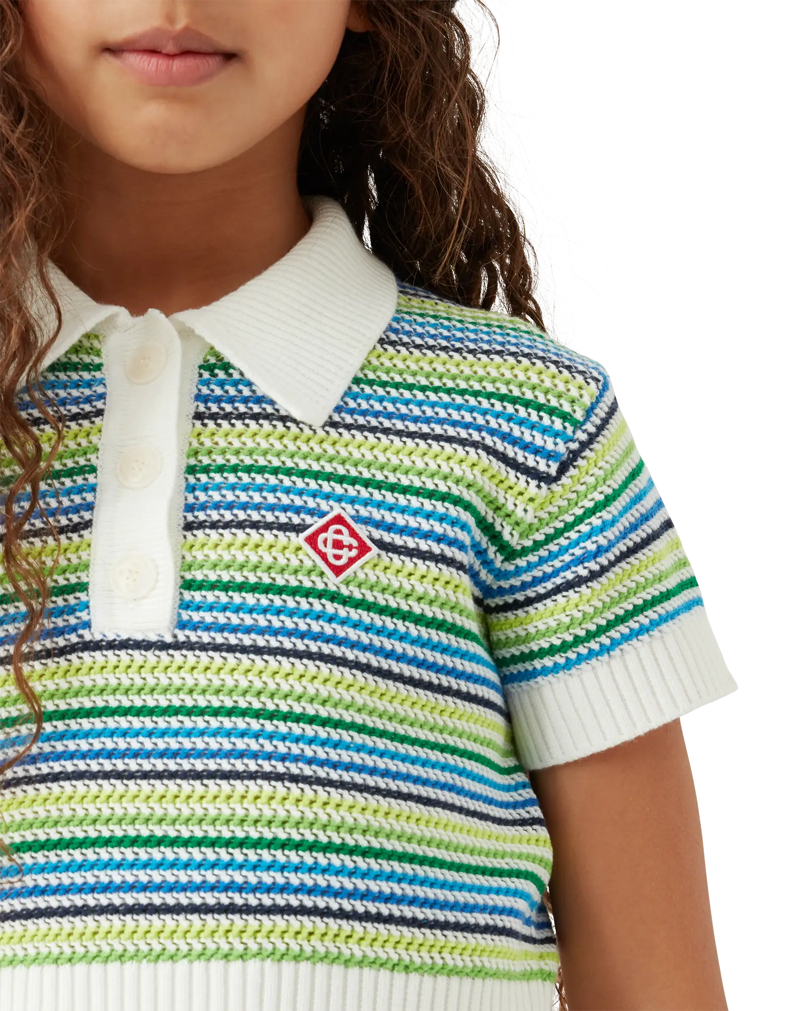 Children's Stripe Short Sleeve Crochet Top