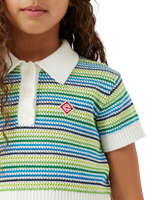 Children's Stripe Short Sleeve Crochet Top