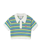 Children's Stripe Short Sleeve Crochet Top