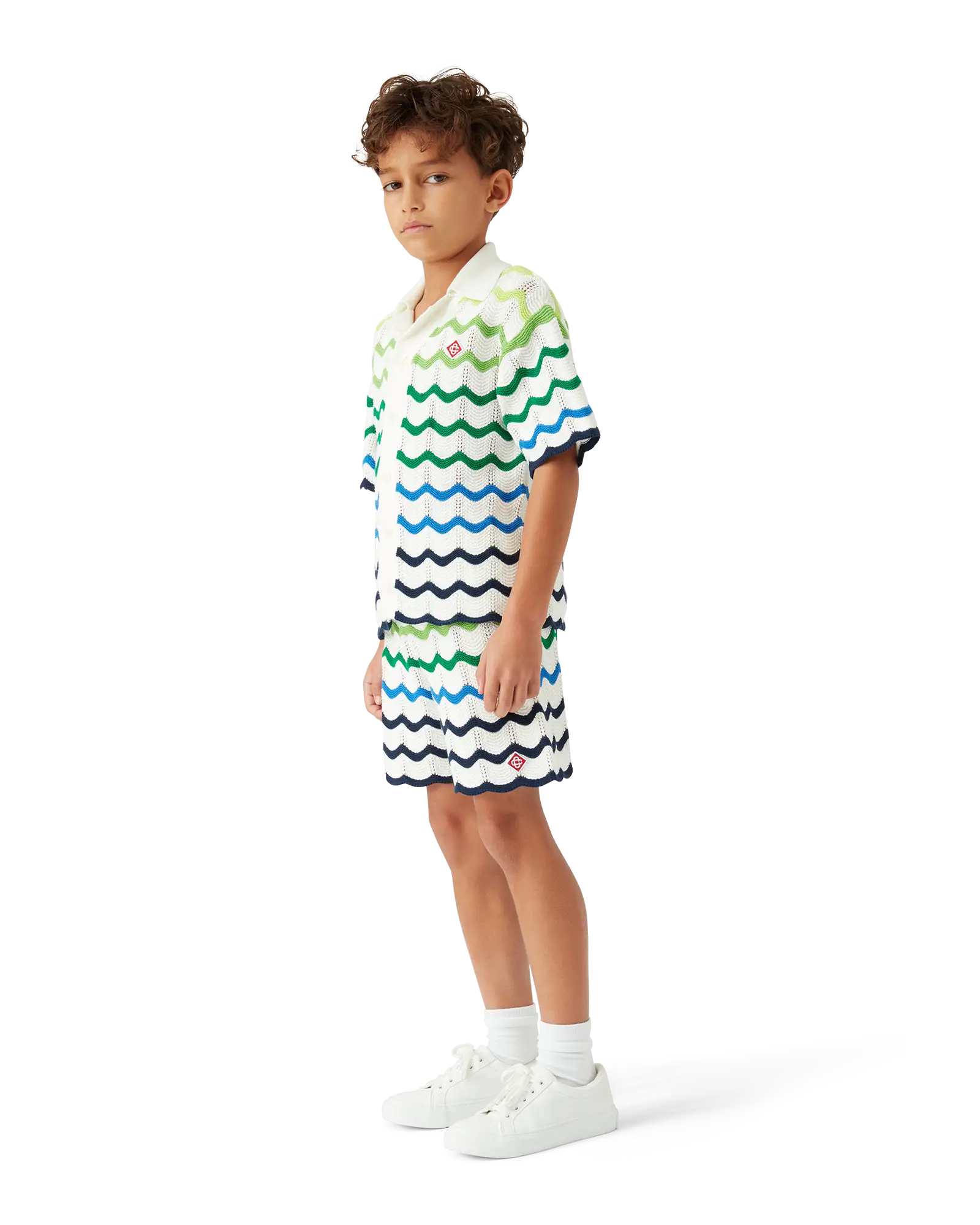 Children's Gradient Wave Short Sleeve Knit Shirt