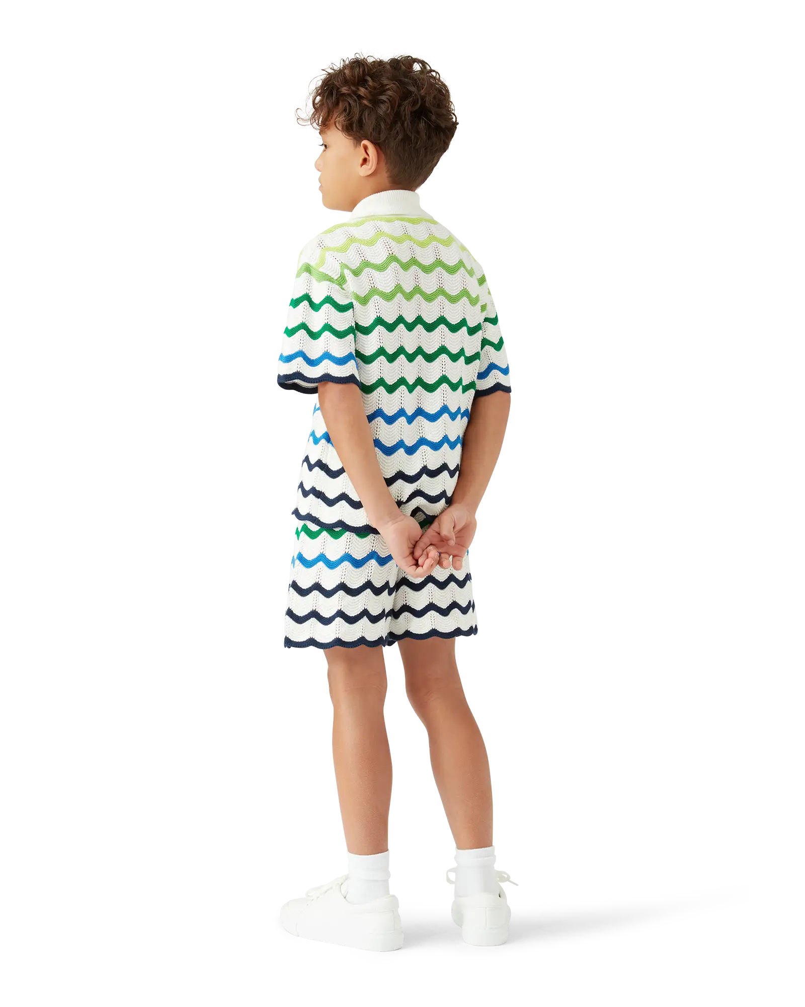 Children's Gradient Wave Short Sleeve Knit Shirt