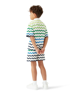 Children's Gradient Wave Short Sleeve Knit Shirt