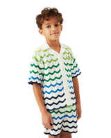 Children's Gradient Wave Short Sleeve Knit Shirt
