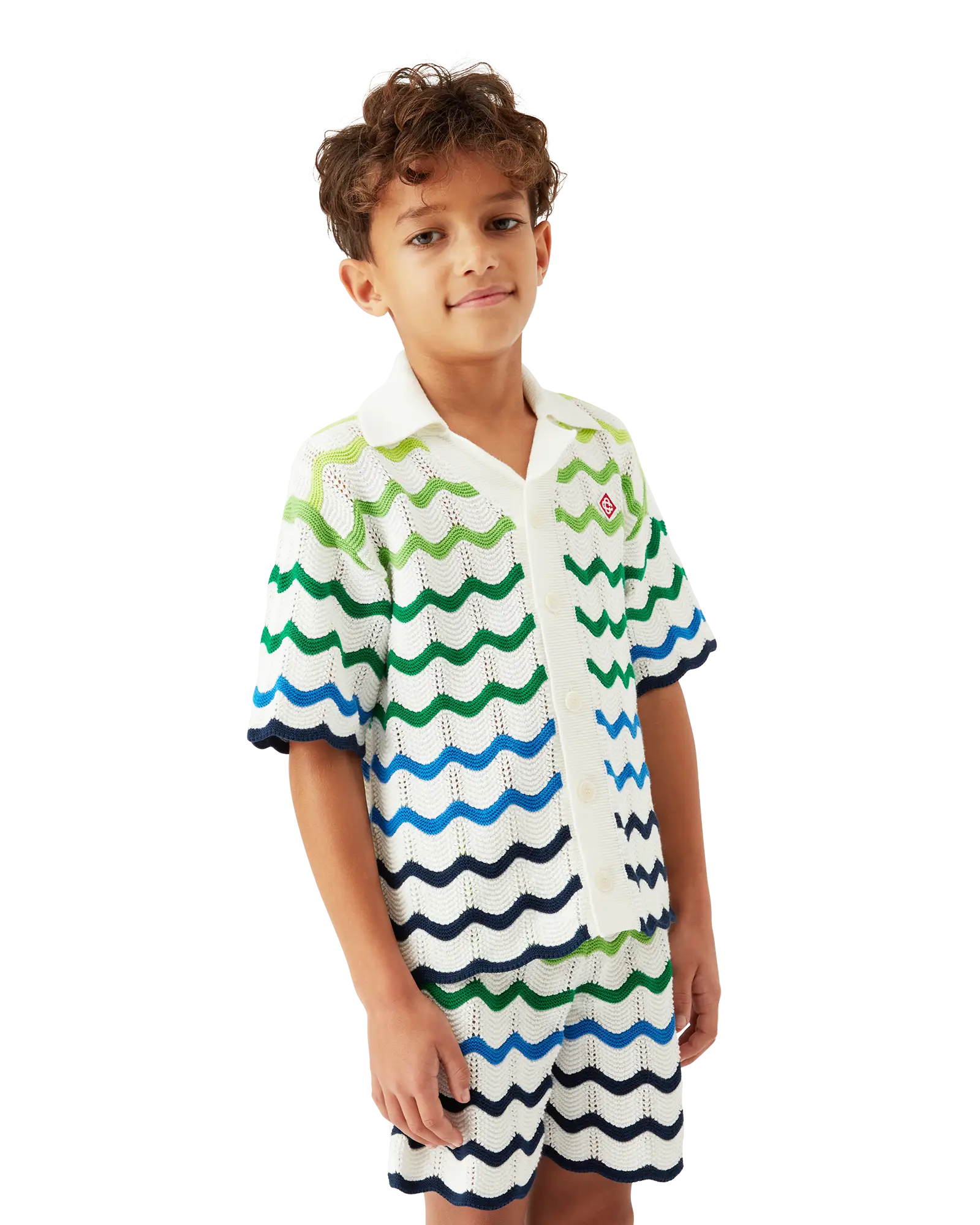 Children's Gradient Wave Short Sleeve Knit Shirt
