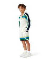 Children's Tennis Stripe Long Sleeve Knit Shirt