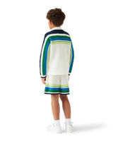 Children's Tennis Stripe Long Sleeve Knit Shirt