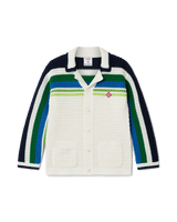 Children's Tennis Stripe Long Sleeve Knit Shirt
