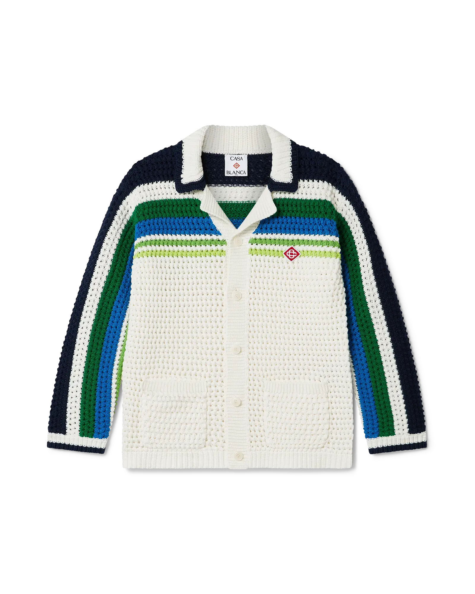 Children's Tennis Stripe Long Sleeve Knit Shirt