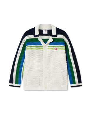Children's Tennis Stripe Long Sleeve Knit Shirt