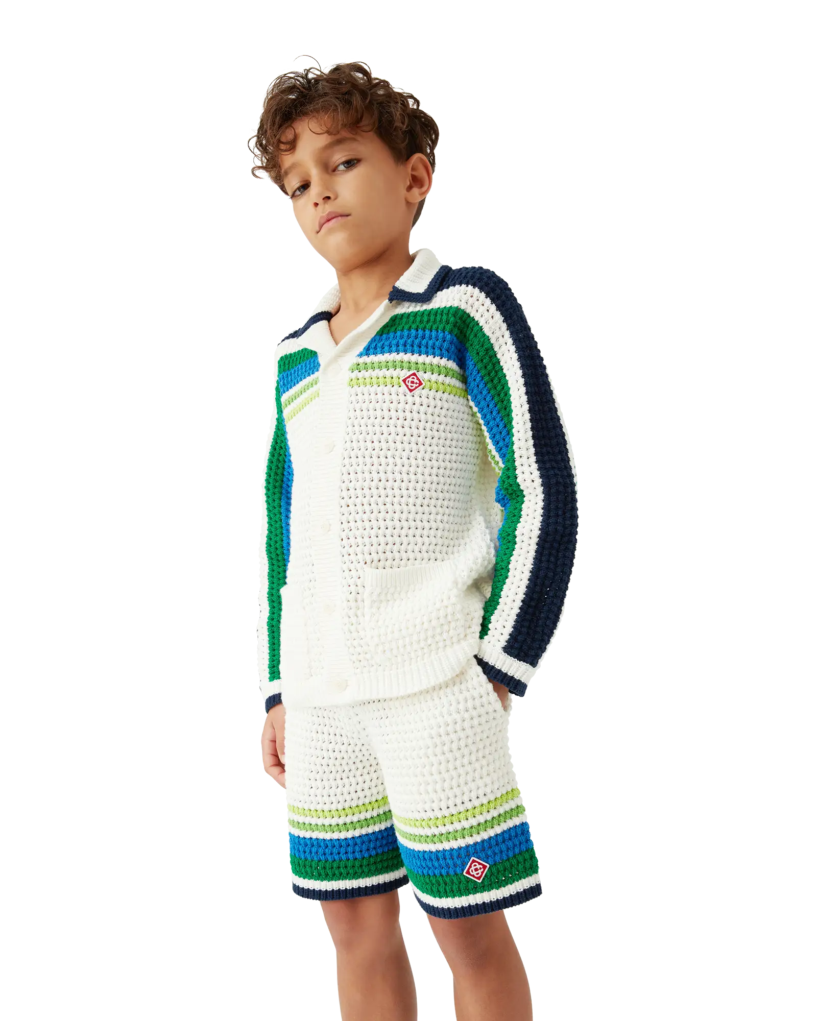 Children's Tennis Stripe Knit Shorts
