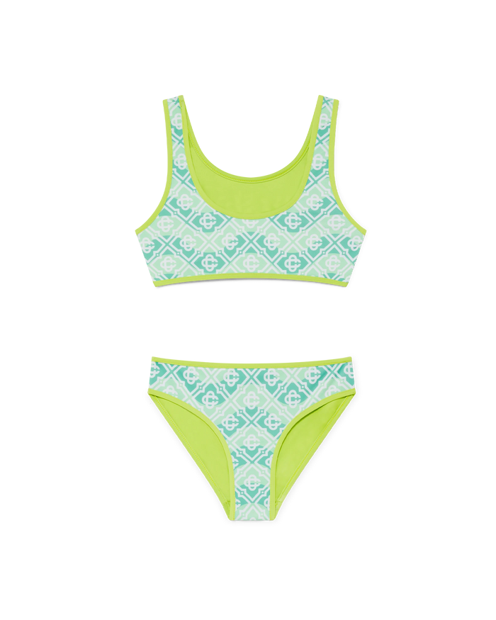 Children's Wavy Monogram Bikini Set