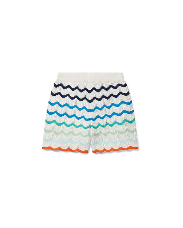 Gradient Wave Crochet Shorts