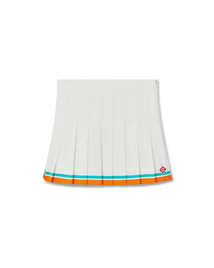 Tennis Stripe Pleated Skirt