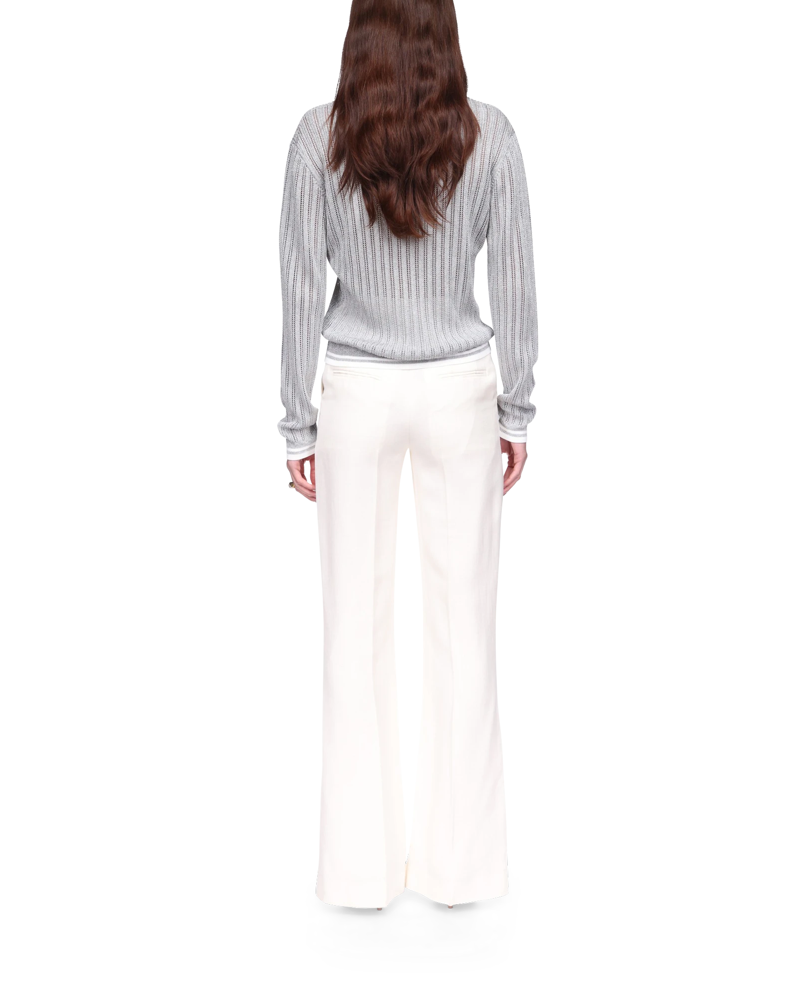 Silver Long Sleeve Polo Shirt