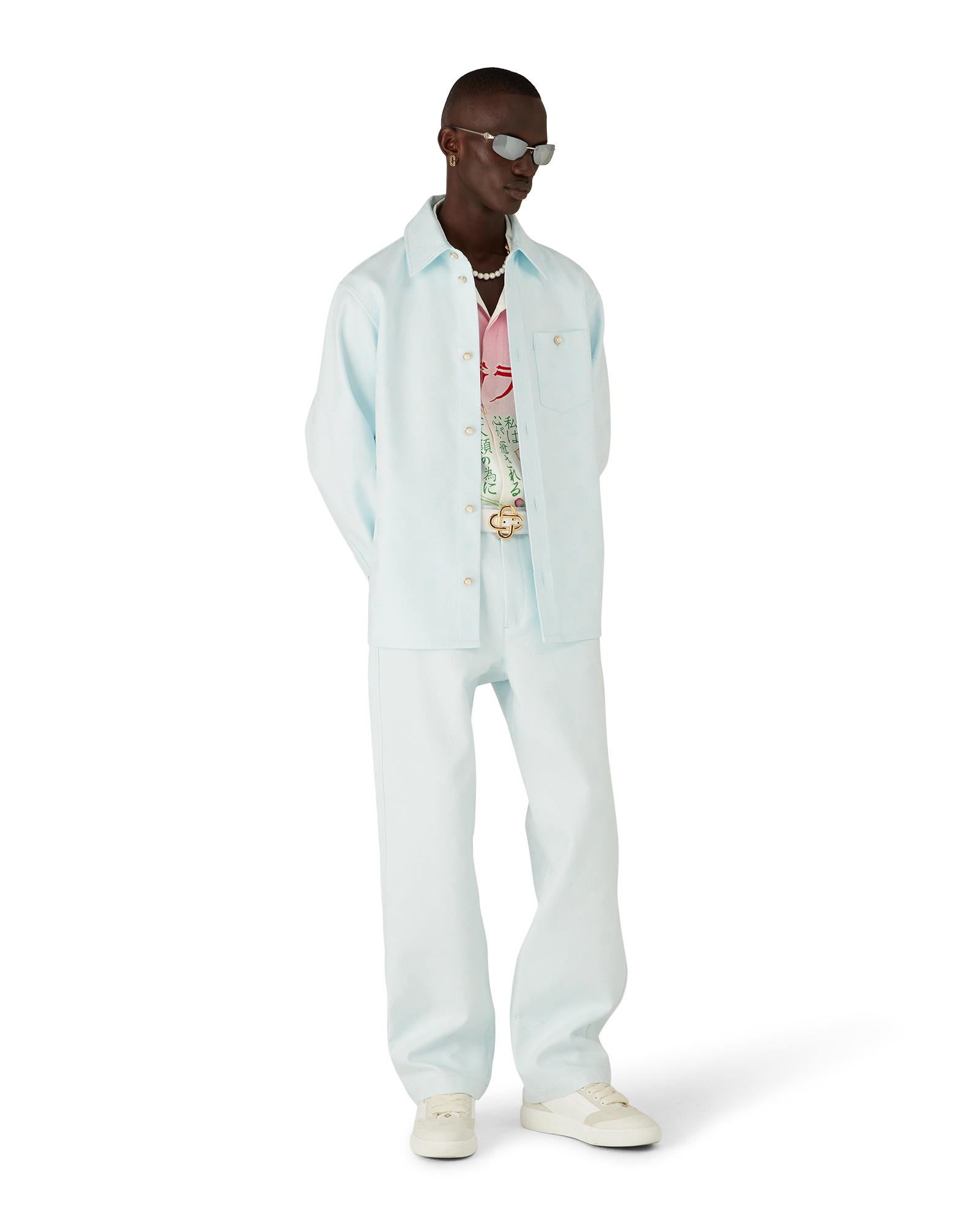 Cotton Monogram Long Sleeve Shirt