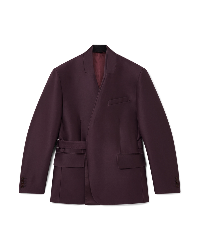 Blend Tailored Wool Silk Wrap Jacket