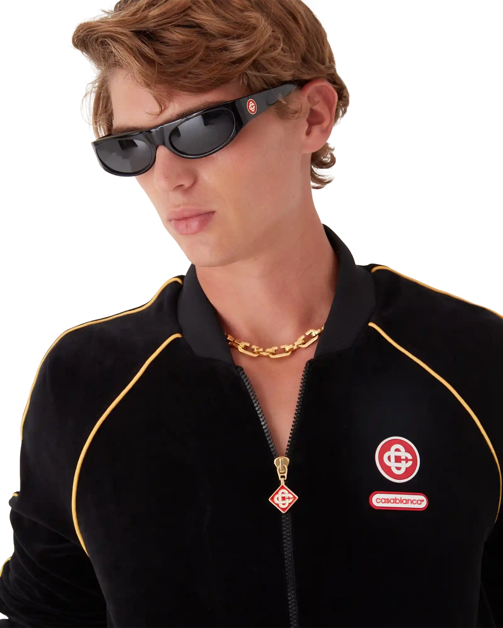 Gradient Piping Velour Track Jacket