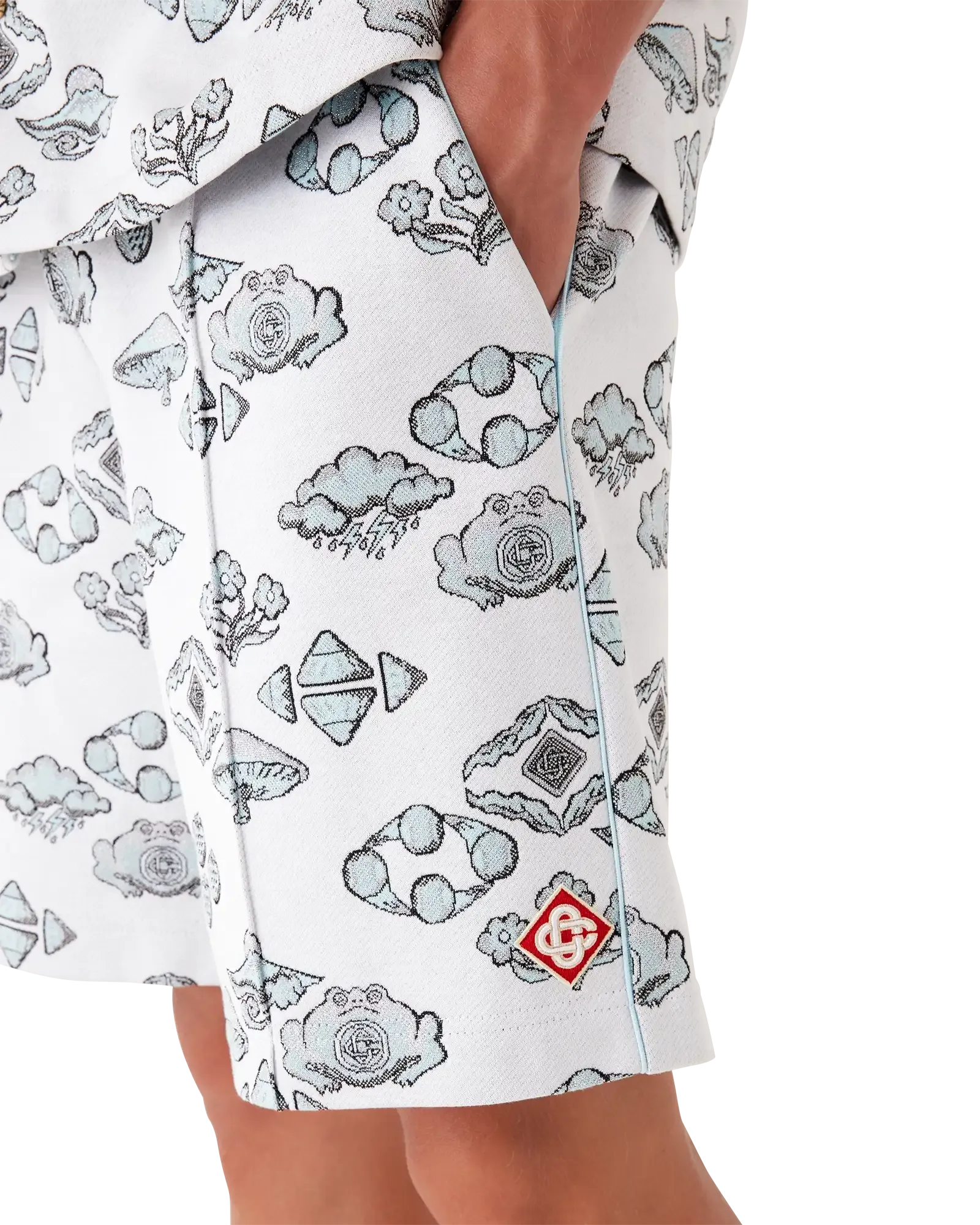 Jacquard Motif Track Shorts