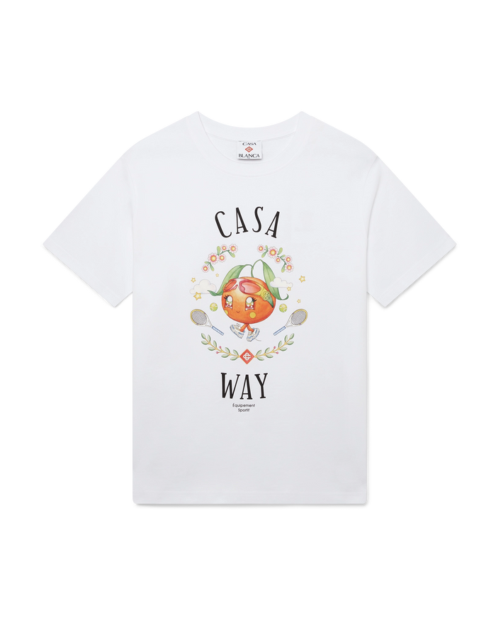 Casa Way Orange Mascot Short Sleeve T-Shirt | Casablanca Paris