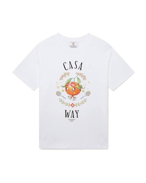 Casa Way Orange Mascot Short Sleeve T-Shirt | Casablanca Paris