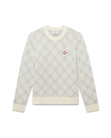 Pull à col rond en mohair mélangé à monogramme argenté