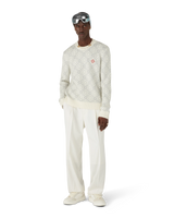 Pull à col rond en mohair mélangé à monogramme argenté