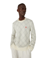 Pull à col rond en mohair mélangé à monogramme argenté