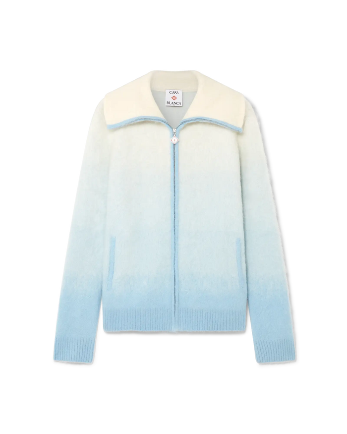 Veste zippée en mohair duveteux Gradient