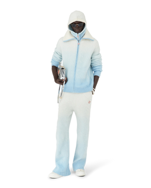 Fluffy Gradient Mohair Zip Jacket