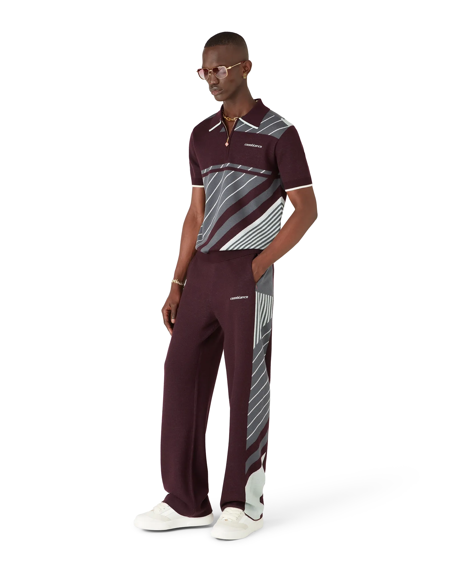 Merino Diagonal Tennis Polo