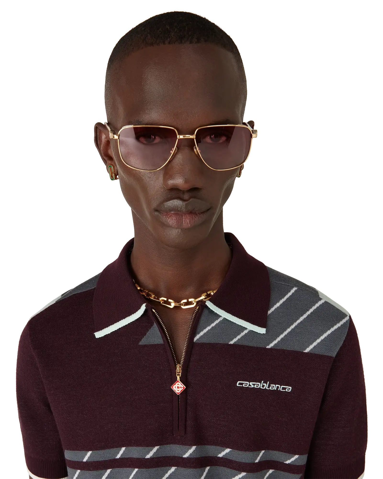 Merino Diagonal Tennis Polo