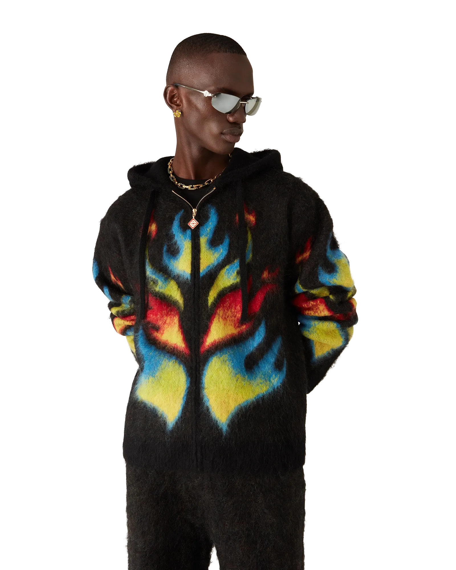 Mohair Flame Laurel Zip Hoodie