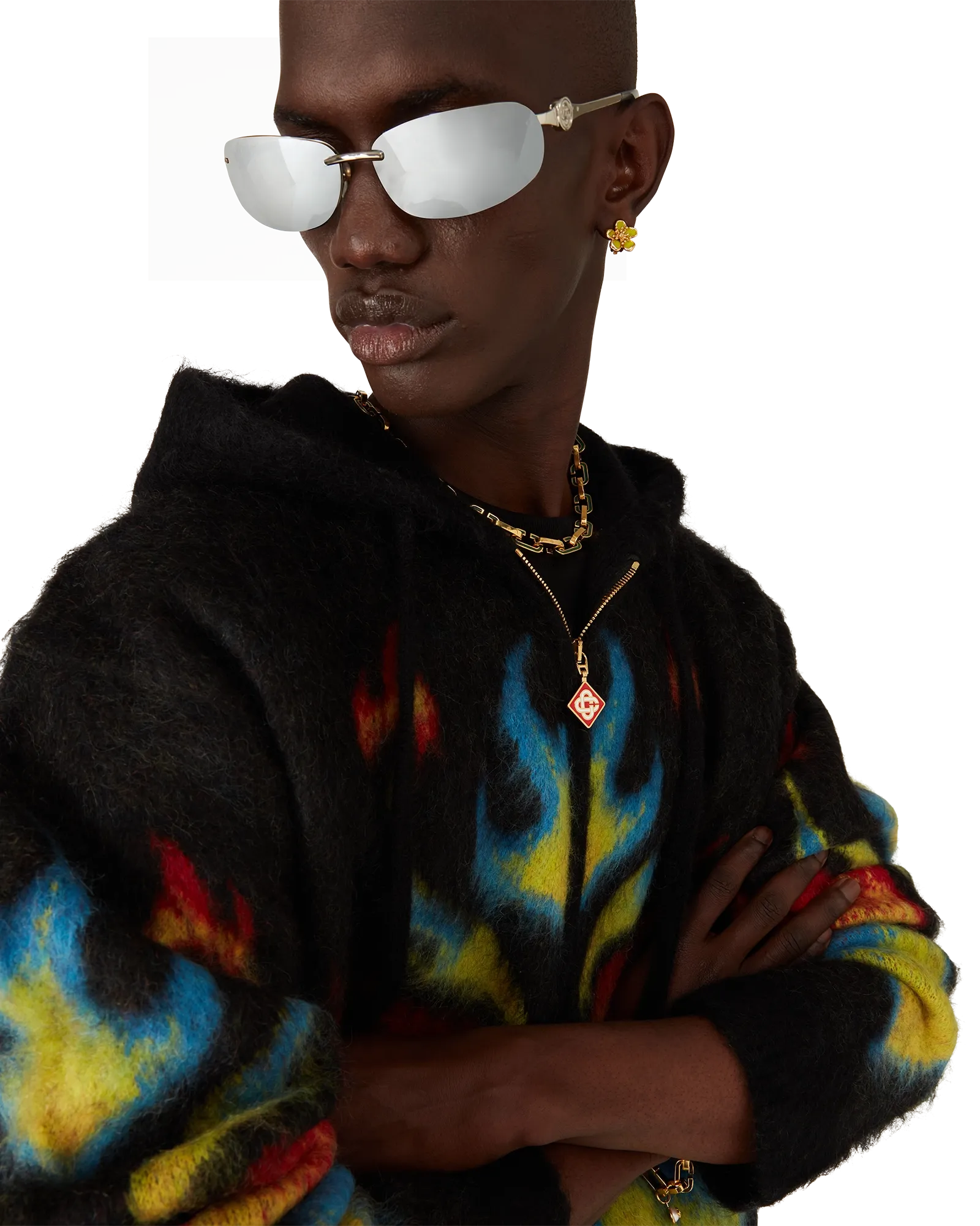 Mohair Flame Laurel Zip Hoodie