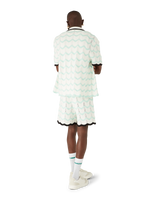 Gradient Wave Cotton Crochet Short Sleeve Shirt