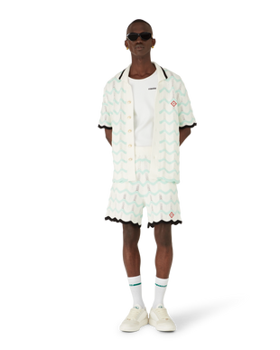 Gradient Wave Cotton Crochet Shorts