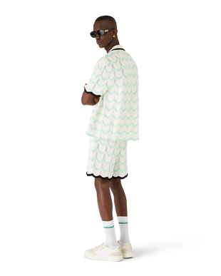 Gradient Wave Cotton Crochet Shorts