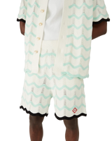 Gradient Wave Cotton Crochet Shorts