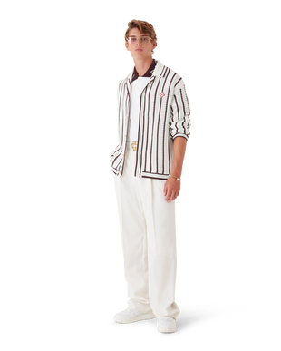 Striped Cotton Crochet Shirt