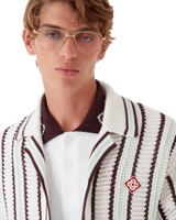 Striped Cotton Crochet Shirt