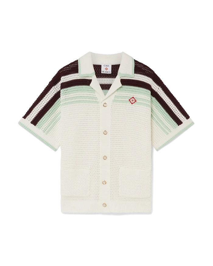 Tennis Cotton Crochet Short Sleeve Shirt