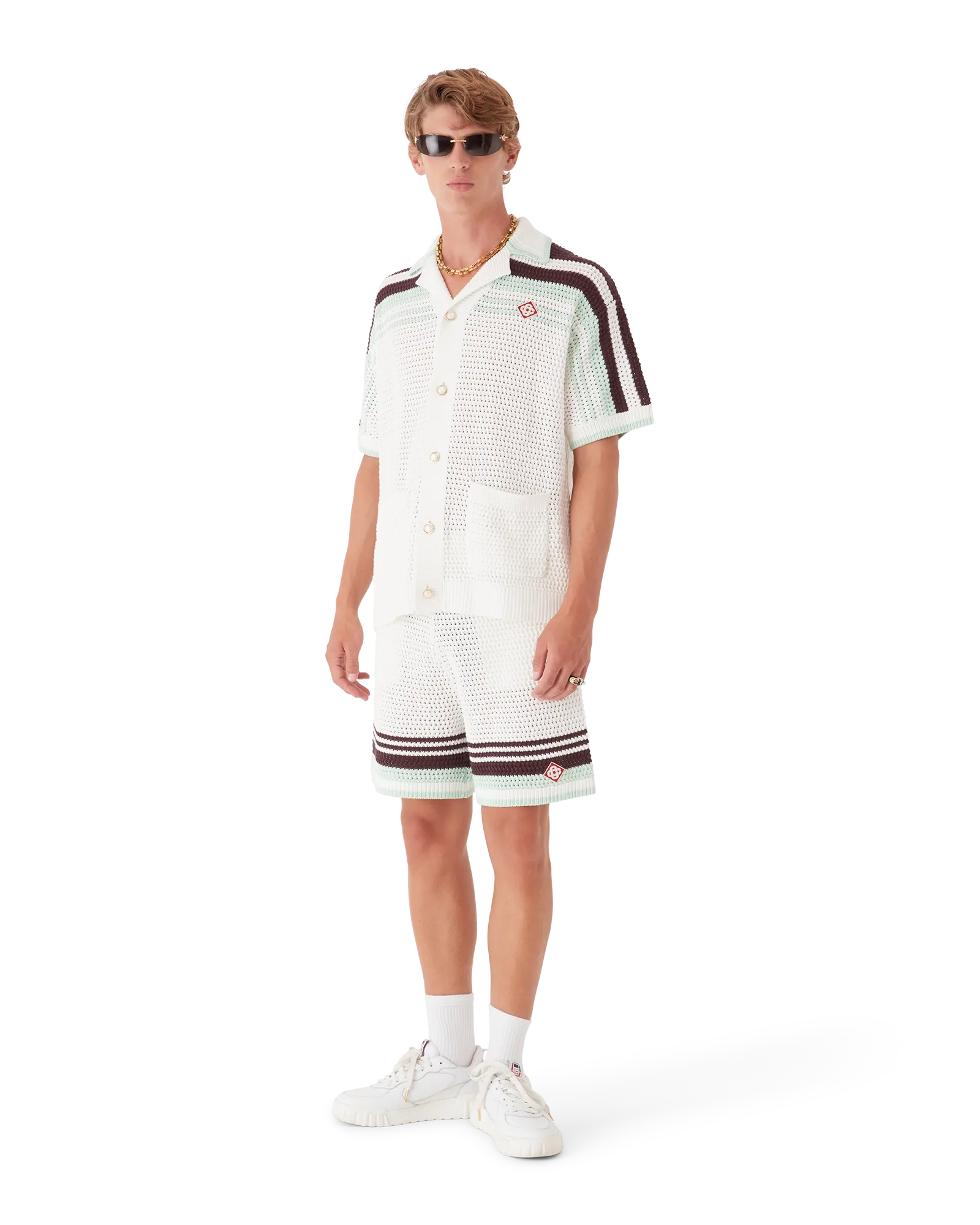 Tennis Cotton Crochet Short Sleeve Shirt