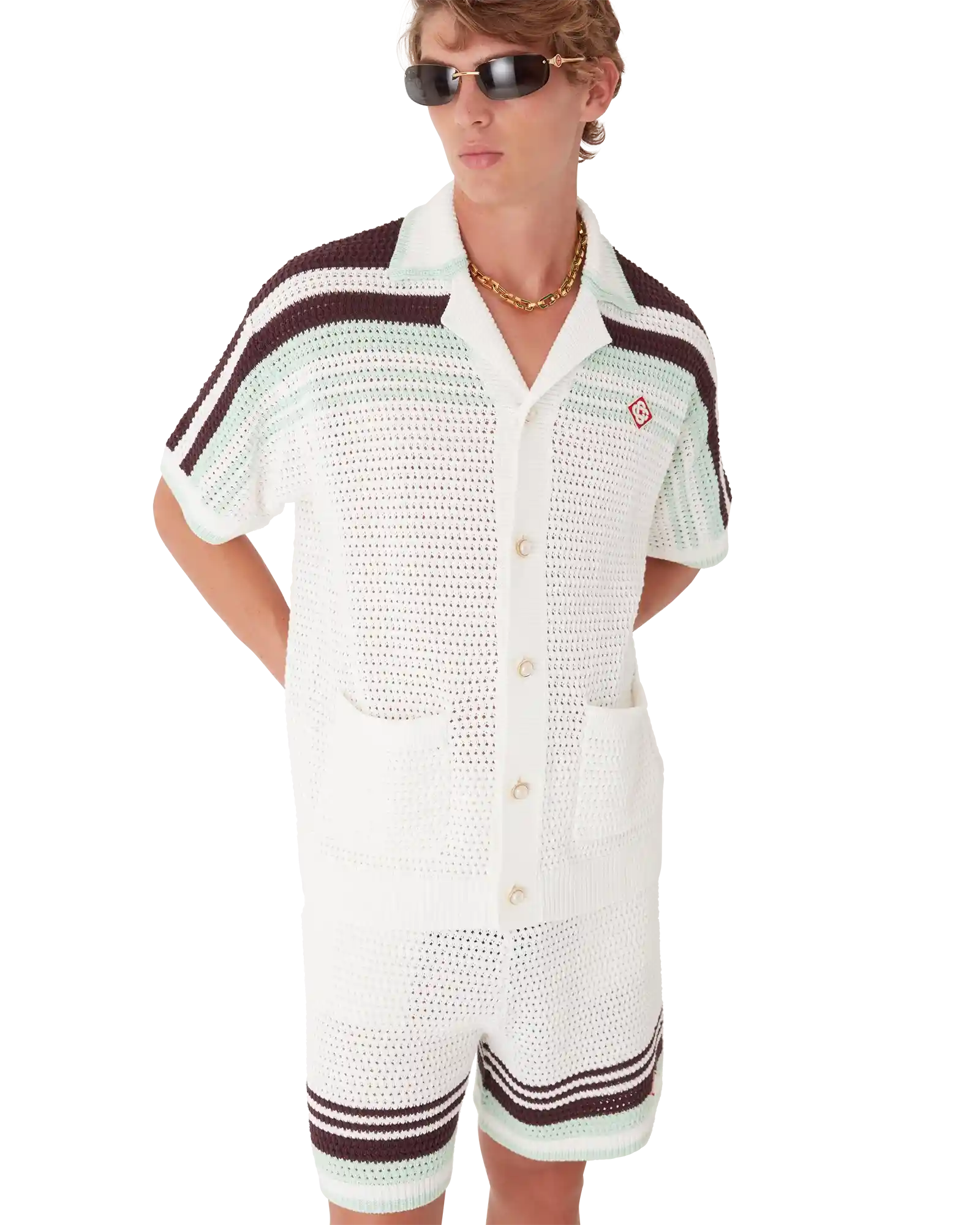 Tennis Cotton Crochet Short Sleeve Shirt