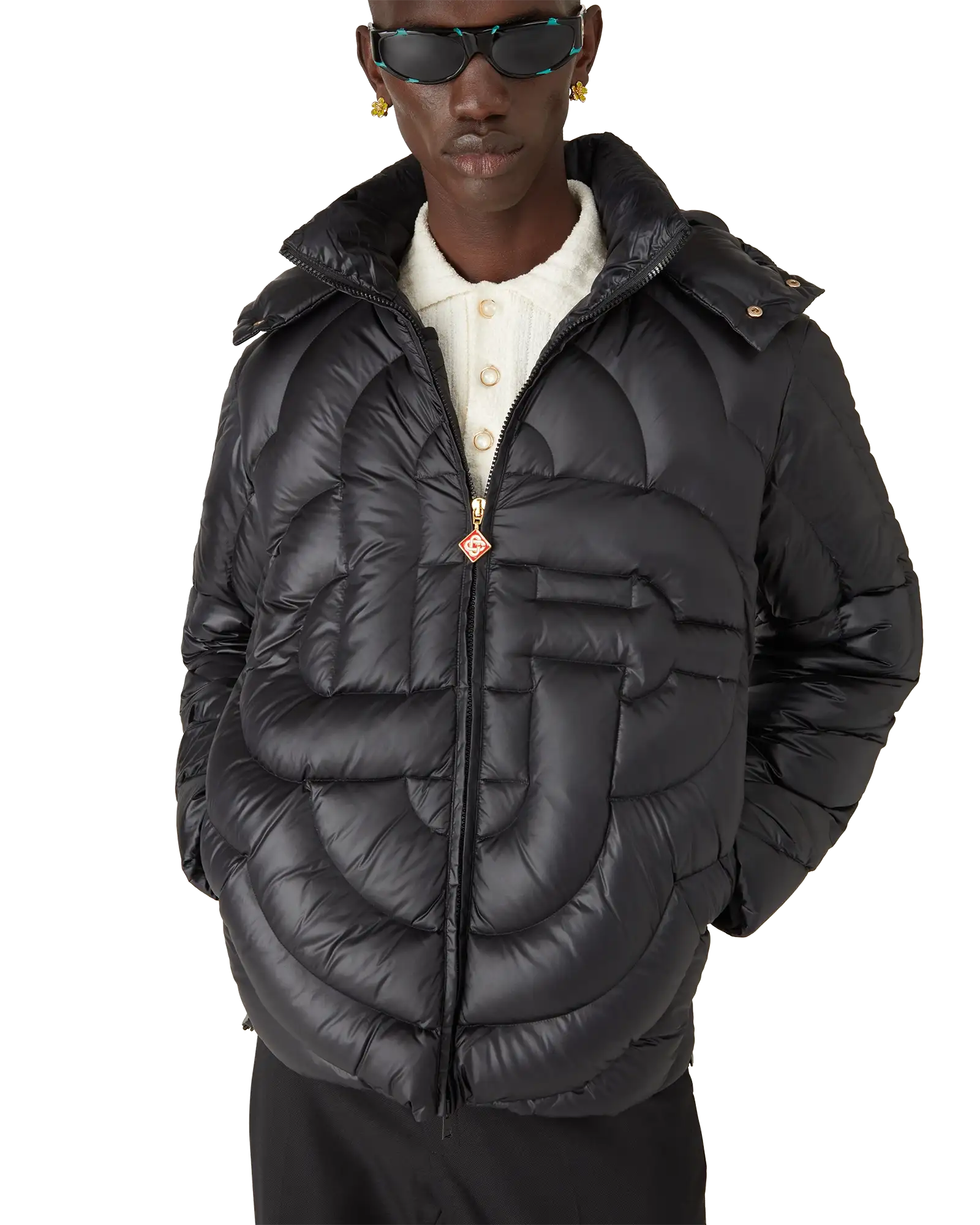 Monogram Quilted Nylon Down Puffer Jacket