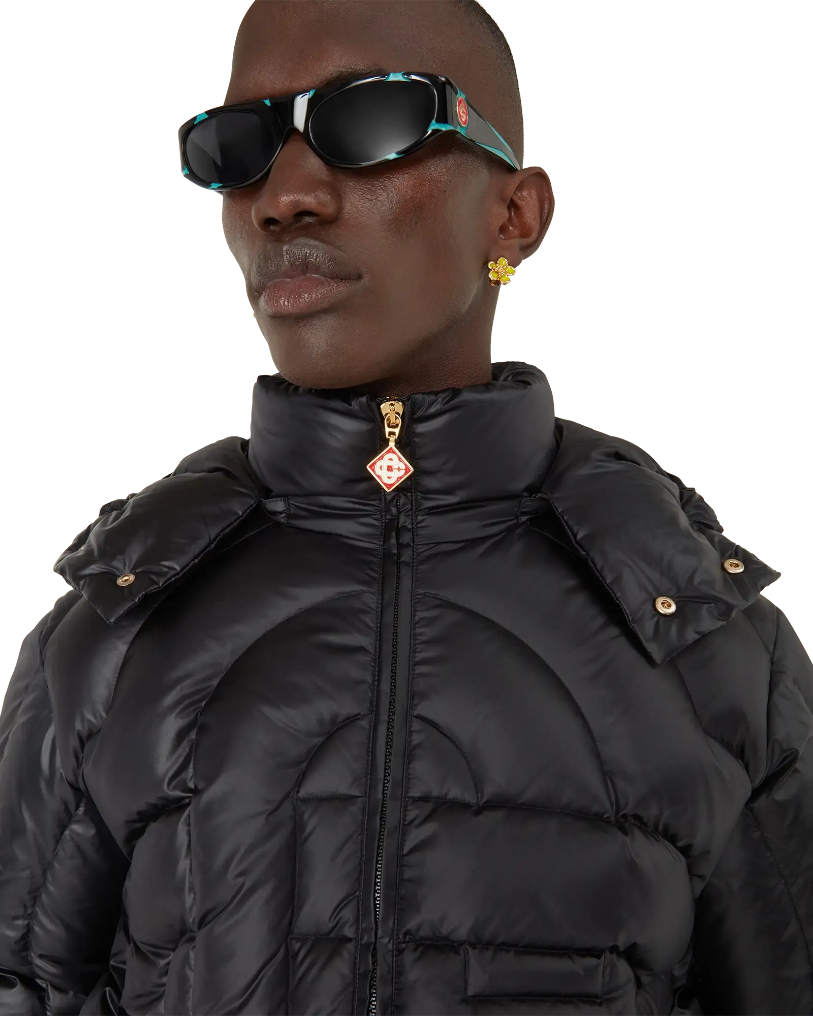 Monogram Quilted Nylon Down Puffer Jacket