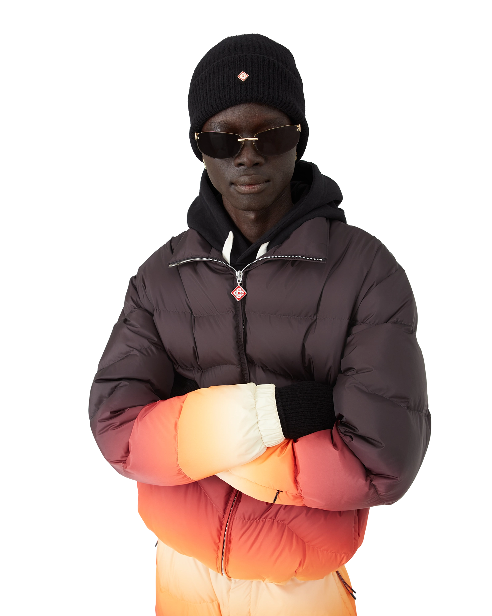 Gradient Quilted Down Puffer Jacket